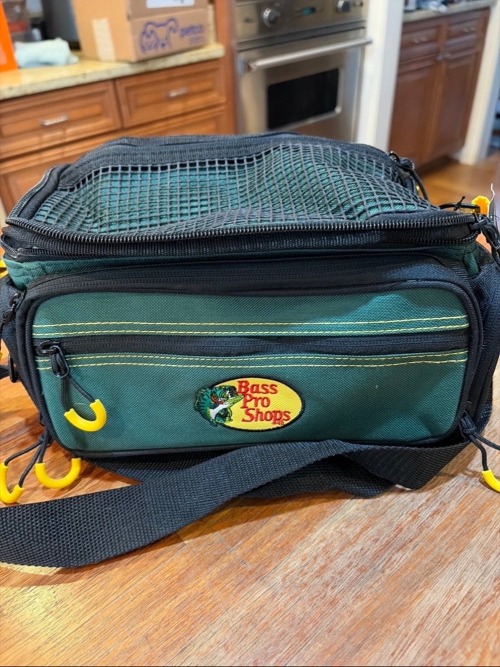 Bass Pro Shops Green and Yellow Tackle Bag/ Angler II